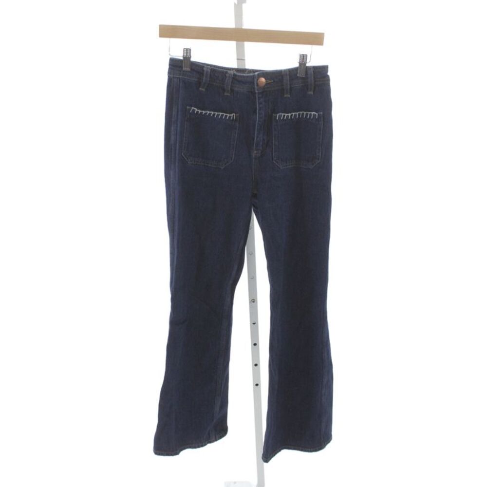Seventy + Mochi Womens Bootcut Jeans Blue Mid Rise Button Fly 30in Size 28